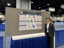Uriah Campos presenting his transportation research at the TRB Annual Meeting; January, 2024; Washington, DC